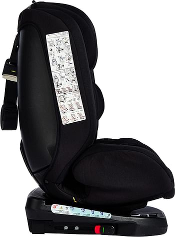 MOON Rover Baby/Infant Travel Car Seat |Group 0-1-2-3|(0-12 Years) 360° Rotating Car Seat, Multi-Stage, Reclining, Isofix |Rearward Facing(0M - 12M)|Forward Facing (9M-12 Yrs)- Black