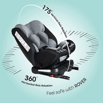 MOON Rover Baby/Infant Travel Car Seat |Group 0-1-2-3|(0-12 Years) 360° Rotating Car Seat, Multi-Stage, Reclining, Isofix |Rearward Facing(0M - 12M)|Forward Facing (9M-12 Yrs)- Black