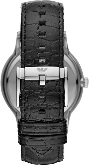 Emporio Armani Men's Stainless Steel Dress Watch with Quartz Movement/Black/Analog