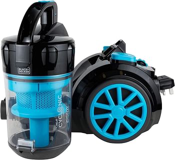 Black+Decker Multi-Cyclonic Bagless Corded Canister Vacuum Cleaner With 6 Stage Filtration 2000 W Max Power 2.5 L 21 Kpa Suction Power - Vm2080-B5 - Blue