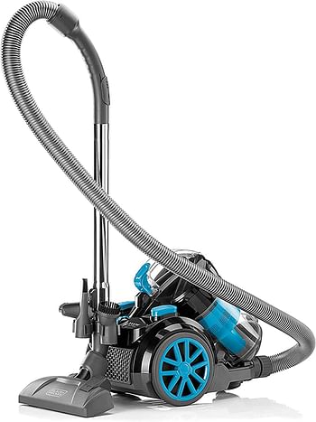 Black+Decker Multi-Cyclonic Bagless Corded Canister Vacuum Cleaner With 6 Stage Filtration 2000 W Max Power 2.5 L 21 Kpa Suction Power - Vm2080-B5 - Blue