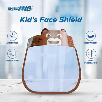 School Protection Package [Face Shield + Face Mask + 100ML Natural Hands & Surfaces Sanitizer]- SHIELDme (Brown (Boys))
