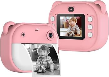 Children's Camera Instant Camera for Children Dual Lens Digital Camera 1080P 2 Inch Screen 3 Rolls Thermal Papers