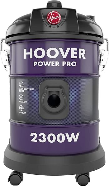 Hoover Power Pro Tank Vac Vacuum Cleaner 2300W 22L HT85-T3-ME - Purple