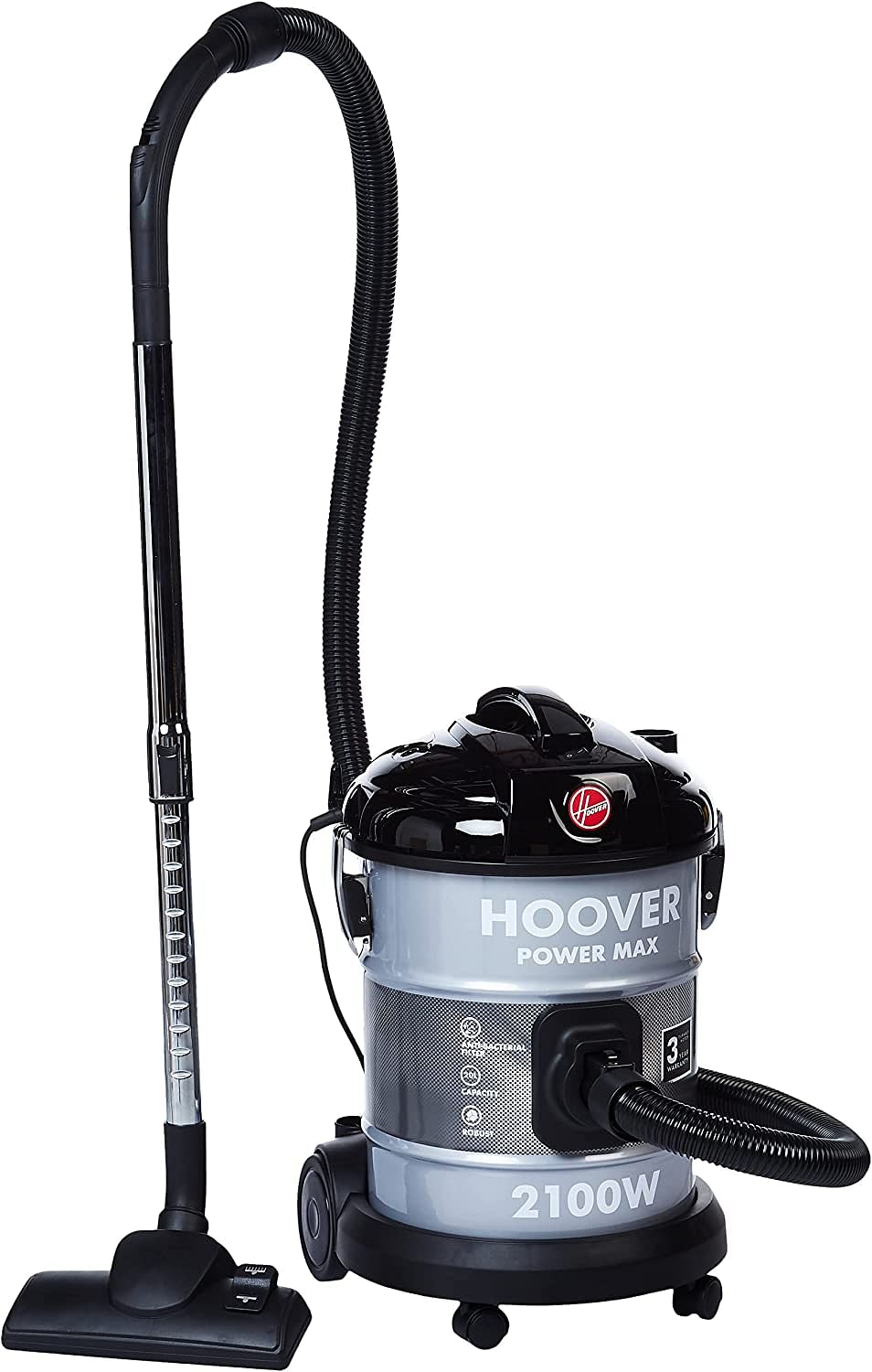 Hoover Powerforce Tank 2100W Vacuum Cleaner , 20 Liters, HT87-T2-ME - Grey/20 L