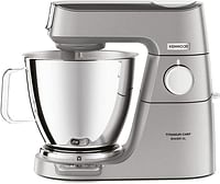 Kenwood Titanium Chef Baker XL, Kitchen Machine with K-Whisk, Stand Mixer with Kneading Hook, Whisk and 6,7L Bowl, KVL85.004SI Power 1400W, Silver