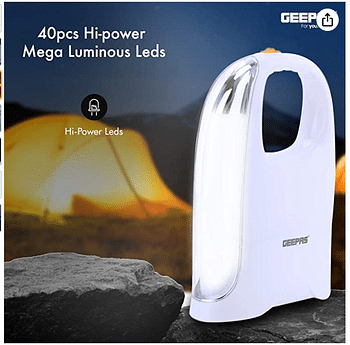 Geepas Rechargeable LED Lantern - Emergency Lantern with Portable Handle - 40 Mega Luminous Hi-Power LEDs, 5 Hours Working |Very Suitable for Power Outages