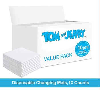 Tom & Jerry Disposable Changing Mats, 10 Counts, Baby Diaper Mat, Changing Pad, Nappy Pad, Pet Training Pad