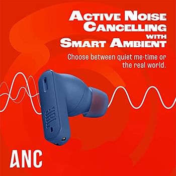 JBL Tune 230NCTWS True Wireless Noise Cancelling Earbuds, Pure Bass Sound, ANC + Smart Ambient, 4 Microphones, 40H of Battery, Water Resistant, Sweatproof, Comfortable Fit  JBLT230NCTWSBLU - Blue