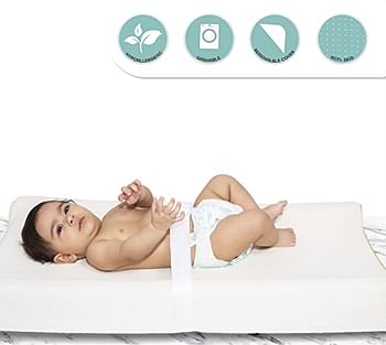 Moon 4 Sided Water Resistant Diaper Changing Pad, 80Cm With Easy To Clean Cover Safety Strap, Fits All Standard Changing Tables/Dresser Tops