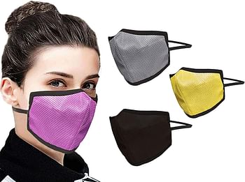 Swayam REUsable 4-Layers Outdoor Protective Face Mask-Pack Of 4(Pink/Brown/Yellow/Gray)