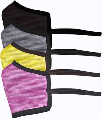 Swayam REUsable 4-Layers Outdoor Protective Face Mask-Pack Of 4(Pink/Brown/Yellow/Gray)