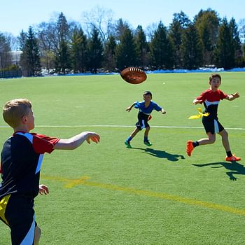 Franklin Sports Flag and Ball Set - Flag Football Belts and Football for Kids - Full Youth Flag Football Set - Includes 2 Flag Sets of 5