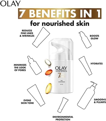 Olay Face Moisturizer Total Effects 7inOne Anti-Ageing Day Cream SPF15 with Vitamin B3 50g Multicolor