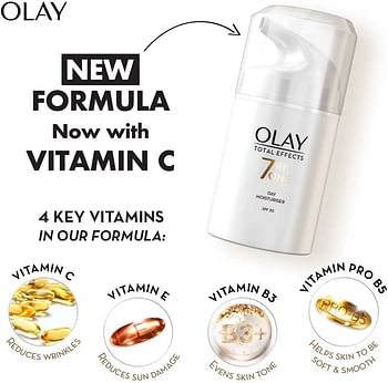 Olay Face Moisturizer Total Effects 7inOne Anti-Ageing Day Cream SPF15 with Vitamin B3 50g Multicolor