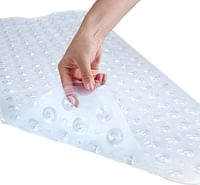 Generic IMY 689 Large Bath Mat for Safety l Non Slip Bath Mat with Suction Cups Durable Shower Mat in Soft Rubber, Anti Mold and Bacteria l Ideal Bathtub Mats, white, IMY-689