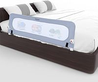 MOON Sequr Extra Long Safety Bed Rail For Kids / Toddler| Fits Single / King / Queen Size Beds | Accommodates Thick Mattress | 150 x 57 cm -Grey