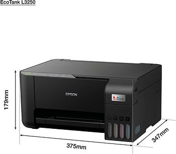 Epson EcoTank L3250 Home ink tank printer A4 colour 3-in-1 printer with WiFi and SmartPanel App connectivity Compact - Black