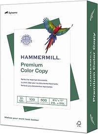 Hammermill Printer Paper, Premium Color 32 Lb Copy Paper, 8.5 x 11 - 1 Ream (500 Sheets) - 100 Bright, Made in the USA, 102630 /1