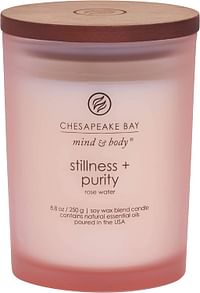 Chesapeake Bay Candle Scented Candle, Stillness + Purity (Rose Water), Medium Jar, 8 Ounce