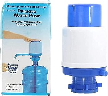 Pameer PAMEER, Manual Water Pump, BPA Free Hand Pressure Drinking Dispenser, WHITE BLUE, HU2-HU3-GG-66