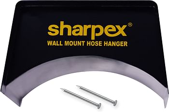 Sharpex Garden Steel Material Hose Hanger -Wall Mounted Watering Hose Holders - Heavy Duty Portable Irrigation Hose Hanger Only (Black)