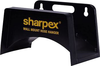 Sharpex Garden Steel Material Hose Hanger -Wall Mounted Watering Hose Holders - Heavy Duty Portable Irrigation Hose Hanger Only (Black)