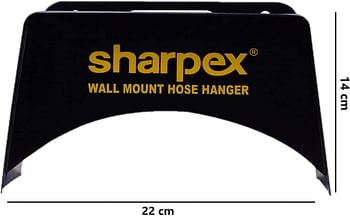 Sharpex Garden Steel Material Hose Hanger -Wall Mounted Watering Hose Holders - Heavy Duty Portable Irrigation Hose Hanger Only (Black)