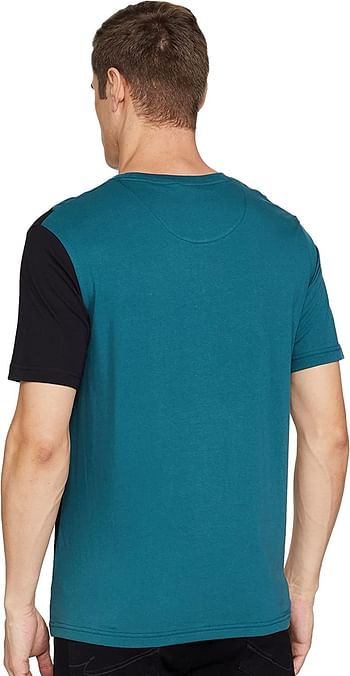 Amazn Brand - House & Shields Men's Regular T-Shirt XL/DEEP TEAL&BRIGHT WHITE2