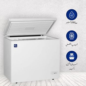 O2 Chest Freezer, 5 Cu. Feet (144 Liter) Capacity, White, OCF-144 White