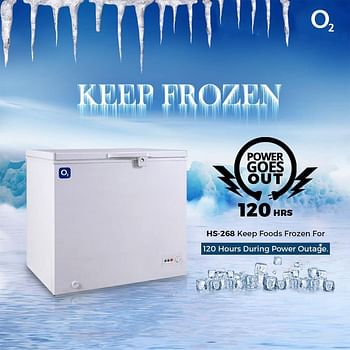 O2 Chest Freezer, 5 Cu. Feet (144 Liter) Capacity, White, OCF-144 White