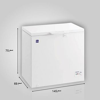 O2 Chest Freezer, 5 Cu. Feet (144 Liter) Capacity, White, OCF-144 White