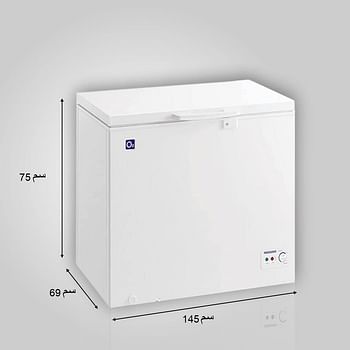 O2 Chest Freezer, 6.9 Cu. Feet (198 Liter) Capacity, White, OCF-199 White