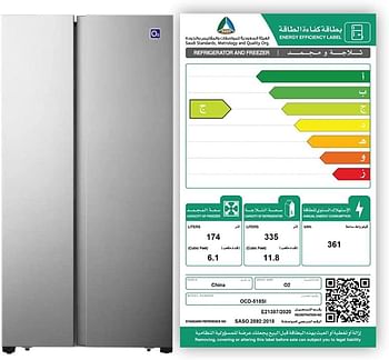 O2 Inverter Freezer Refrigerator, 17.9 Cu. Feet (508 Liter) Capacity, Steel, OCD-518SI