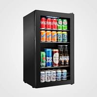 O2 Single Glass Door Digital Refrigerator, 3.2 Cu. Feet (90 Liter) Capacity, OBC-94