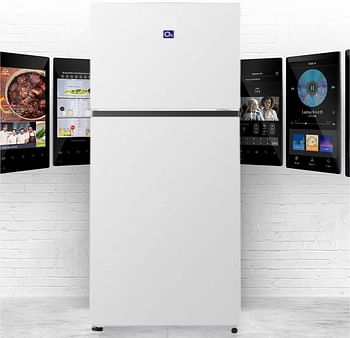 O2 Double Door Refrigerator, 8.7 Cu. Feet (248 Liter) Capacity, White, OBD-248W