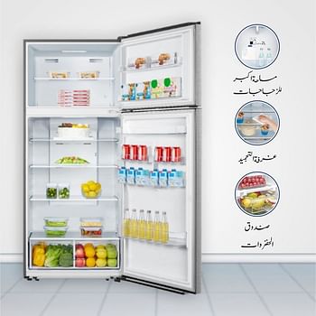 O2 Double Door Refrigerator, 8.7 Cu. Feet (248 Liter) Capacity, White, OBD-248W