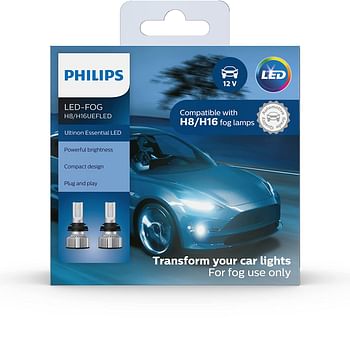 Philips Automotive Lighting H8 H16 Ultinon Essential LED Fog Lights 2 Pack