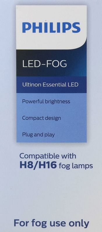 Philips Automotive Lighting H8 H16 Ultinon Essential LED Fog Lights 2 Pack