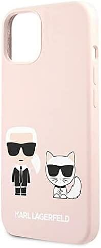 Karl Lagerfeld Liquid Silicone Case Karl And Choupette For Iphone 13 Mini (5.4") - Light Pink