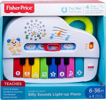 Fisher-Price Silly Sounds Light-Up Piano Toy - English Speaking Gfk04