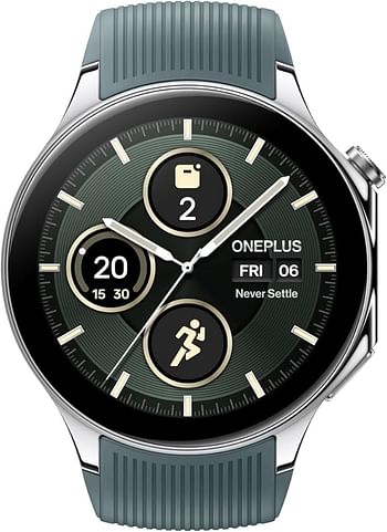 OnePlus Watch 2 Black Steel 32GB 100-Hour Battery Health & Fitness Tracking Sapphire Crystal Design Dual-Engine Wear OS by Google