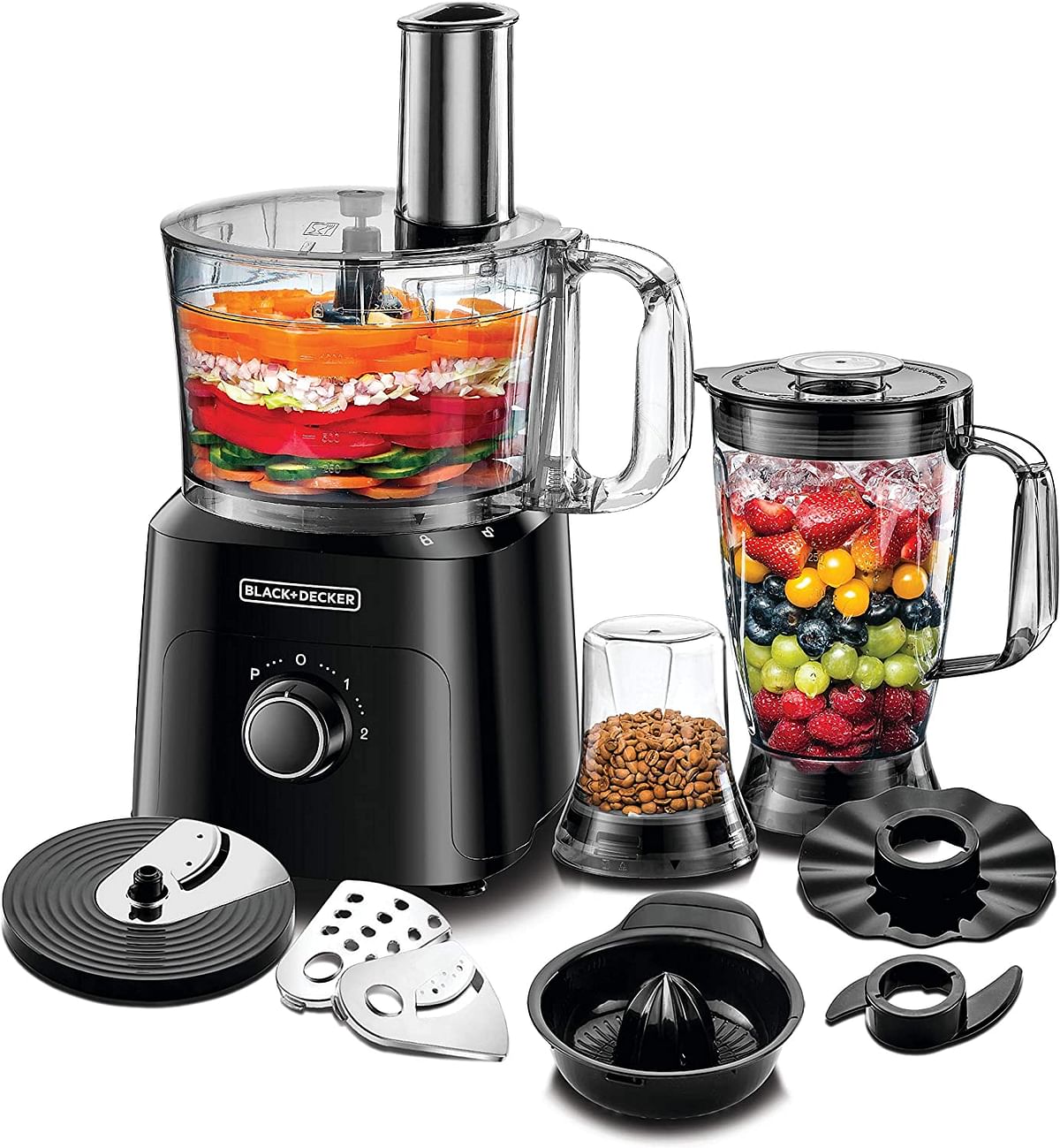 Black+Decker 750W 5-in-1 34 Function Food Processor - FX775-B5 - Black