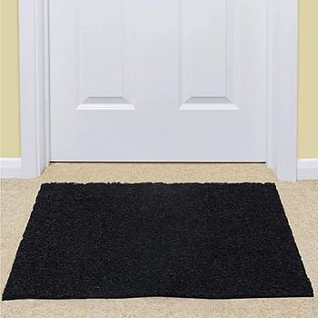 Kuber Industries Rubber 1 Piece Door Mat 16x24'' (Black)