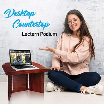 Foldable Desktop Lectern Podium Stand-Portable Folding Tabletop Desk Teacher Speaker Lecture Classroom Presentation Stand, Laptop Computer Book Holder-Pyle Plctnd41