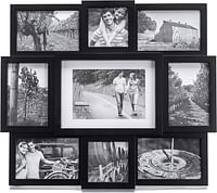 Malden 9-Opening Collage Picture Frame, Made to Display One (1) 5" x 7", Two (2) 4" x 4" and Six (6) 4" x 6", Black