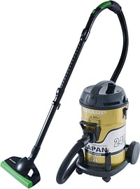 SHARP 22L 2400W HEAVY DUTY DRUM/BARREL 100% COPPER MOTOR VACUUM CLEANER EC-CA2422-Z GOLD