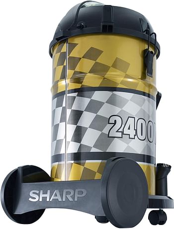 SHARP 22L 2400W HEAVY DUTY DRUM/BARREL 100% COPPER MOTOR VACUUM CLEANER EC-CA2422-Z GOLD