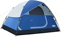 Pacific Pass Camping Tent 6 Person Family Dome Tent with Removable Rain Fly, Easy Setup for Camp Backpacking Hiking Outdoor, Navy Blue, 118.1x118.1x74.8 inches