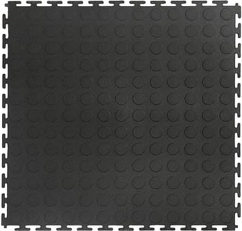 VERSATEX Garage Floor 18 x 18 inch Square Plastic Coin Top Interlocking Floor Tiles for Home Gym, Garage Flooring, Trade Show Flooring, Basement Tiles